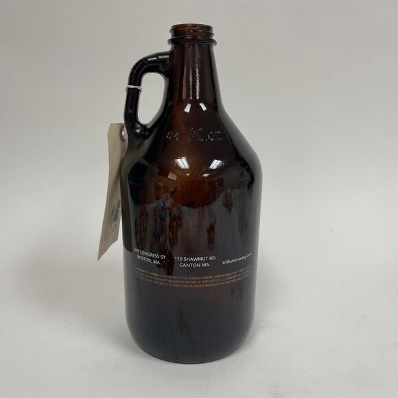 Trillium Brewing Company Empty Bottle 64 ounces Handle Brown Glass No lid 11.25" - Picture 4 of 7